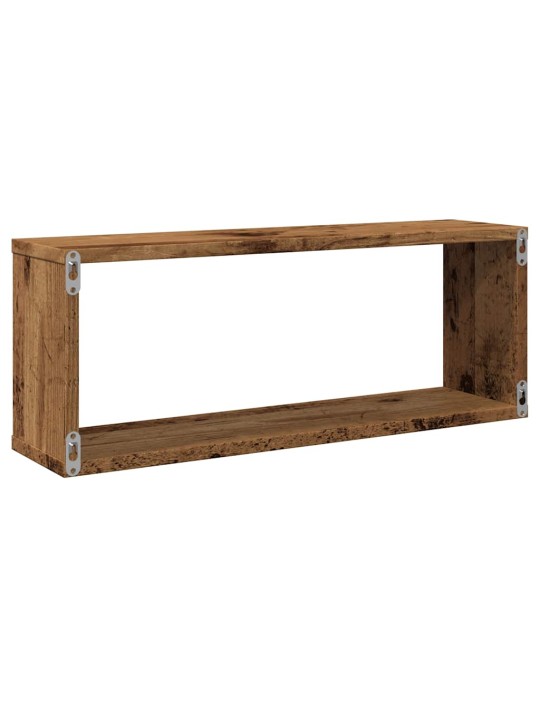 Nástěnné obdélníkové police 6 ks old wood 60x15x23 cm kompozit