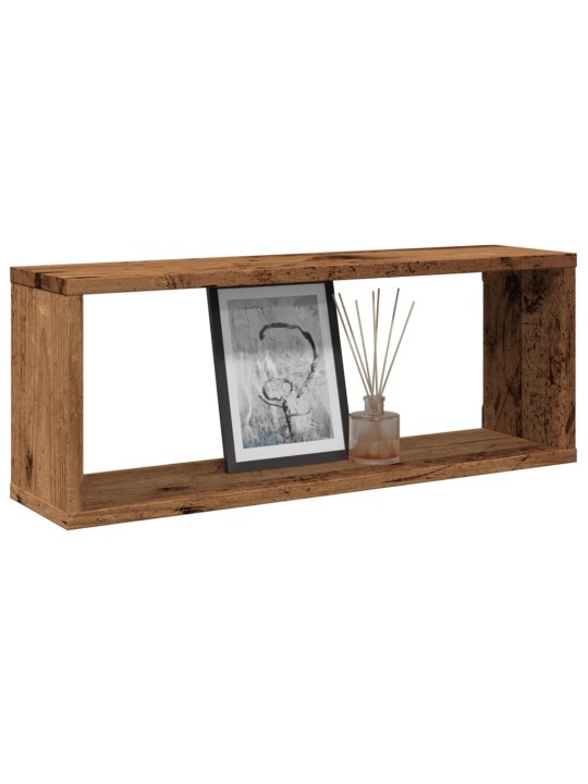 Nástěnné obdélníkové police 6 ks old wood 60x15x23 cm kompozit
