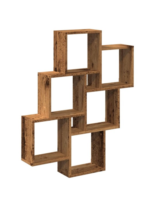Nástěnná police kostky old wood 78x15x93 cm kompozitní dřevo