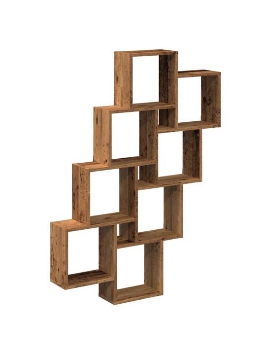 Nástěnná police kostky old wood 90x15x119,5 cm kompozitní dřevo