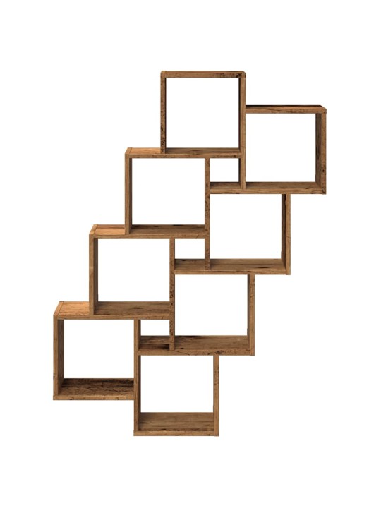 Nástěnná police kostky old wood 90x15x119,5 cm kompozitní dřevo