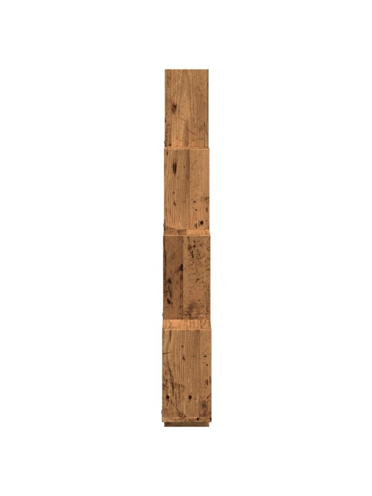 Nástěnná police kostky old wood 90x15x119,5 cm kompozitní dřevo