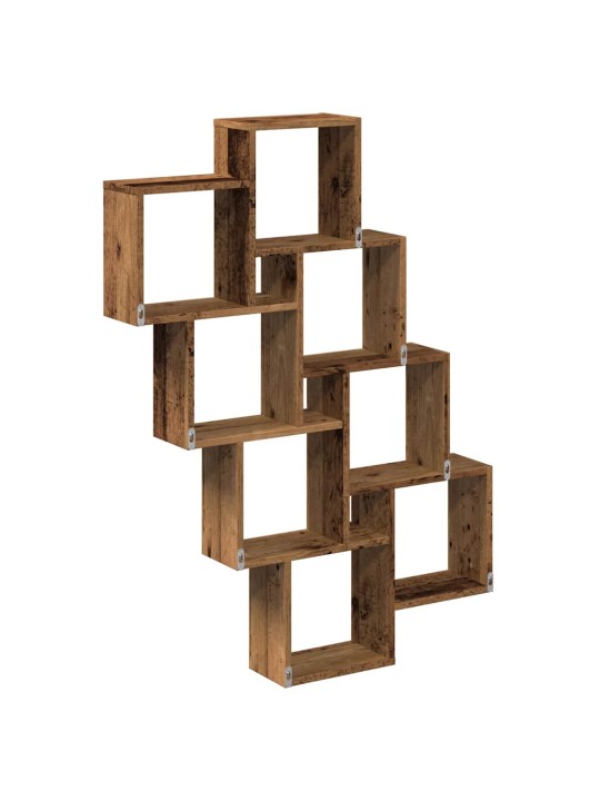 Nástěnná police kostky old wood 90x15x119,5 cm kompozitní dřevo