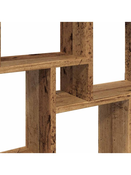 Nástěnná police kostky old wood 90x15x119,5 cm kompozitní dřevo