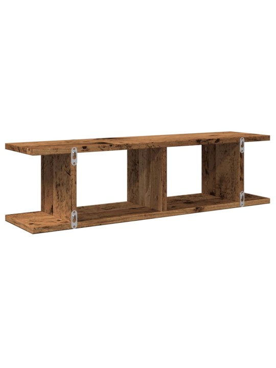 Nástěnné police 2 ks old wood 75 x 18 x 20 cm kompozitní dřevo