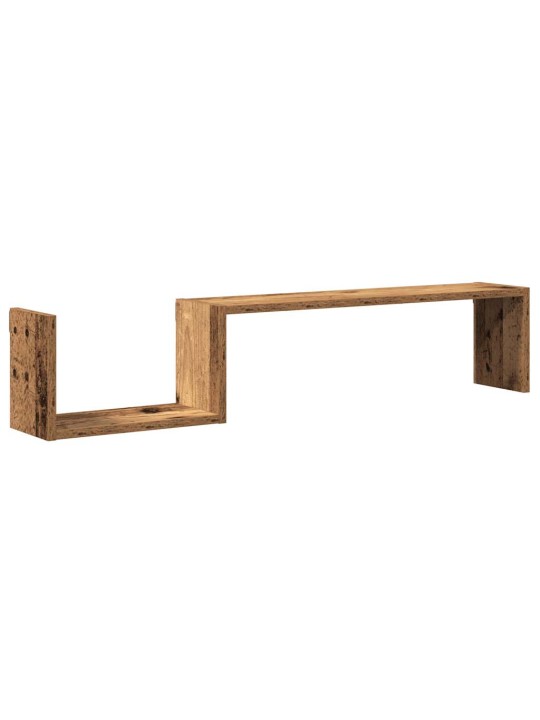 Nástěnné police 2 ks old wood 100 x 15 x 20 cm kompozitní dřevo