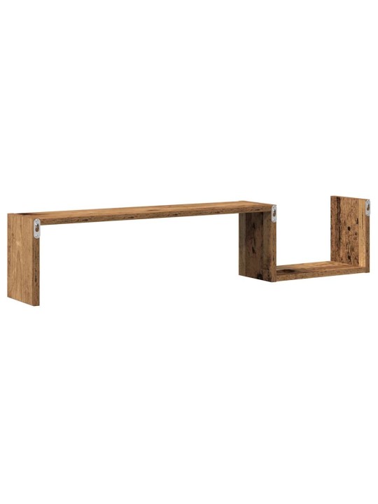 Nástěnné police 2 ks old wood 100 x 15 x 20 cm kompozitní dřevo
