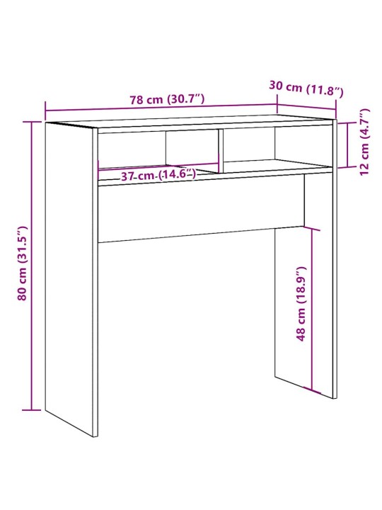 Konzolový stolek dub artisan 78 x 30 x 80 cm kompozitní dřevo