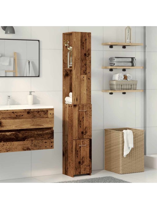 Koupelnová skříňka old wood 25x25x170 cm kompozitní dřevo
