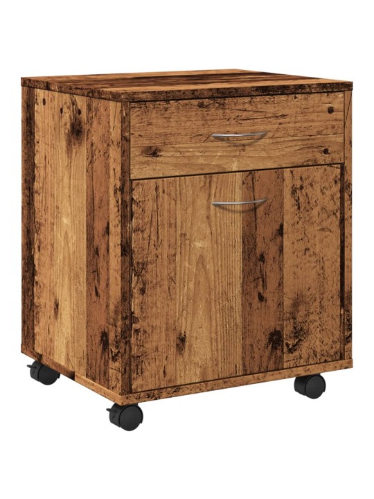 Skříňka na kolečkách old wood 45 x 38 x 54 cm kompozitní dřevo