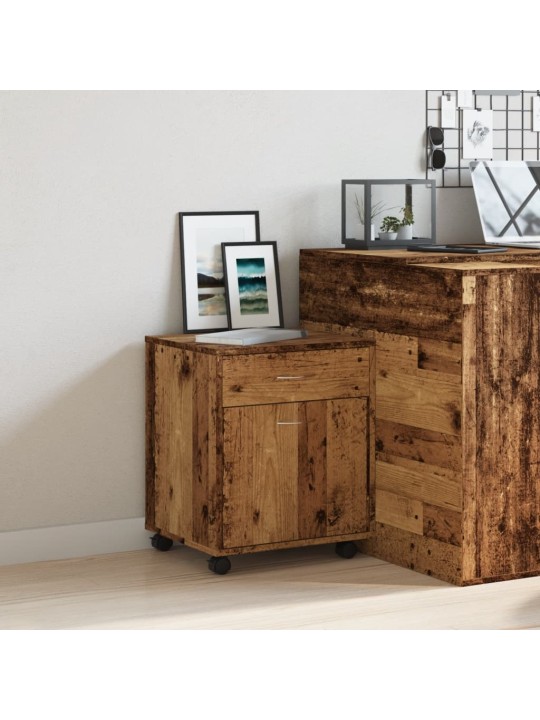 Skříňka na kolečkách old wood 45 x 38 x 54 cm kompozitní dřevo