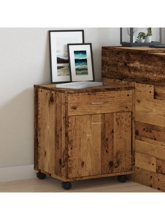 Skříňka na kolečkách old wood 45 x 38 x 54 cm kompozitní dřevo