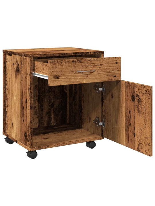 Skříňka na kolečkách old wood 45 x 38 x 54 cm kompozitní dřevo