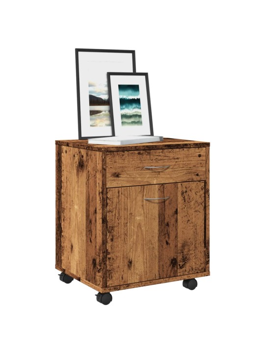 Skříňka na kolečkách old wood 45 x 38 x 54 cm kompozitní dřevo