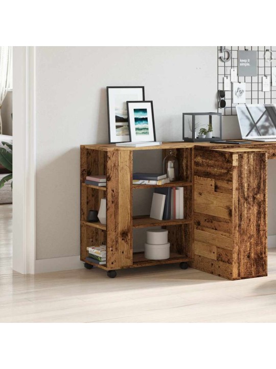 Skříňka na kolečkách old wood 60 x 35 x 75 cm kompozitní dřevo