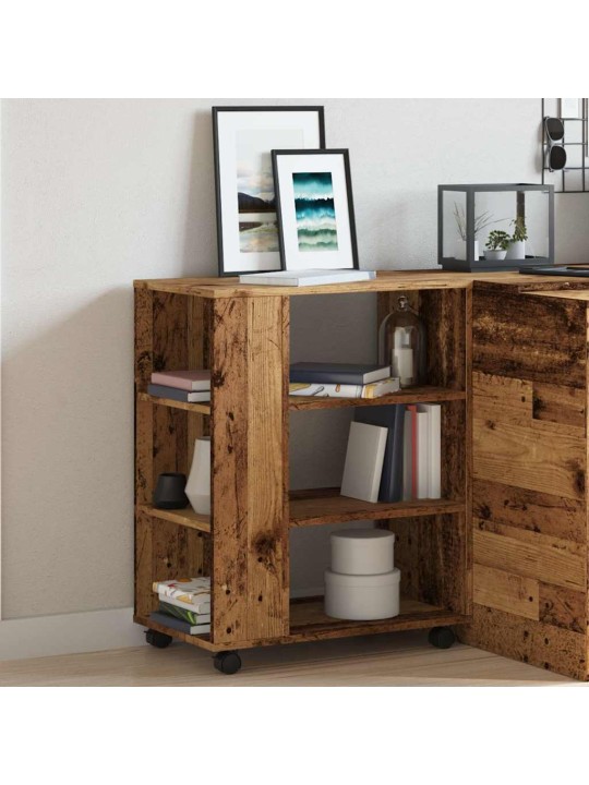Skříňka na kolečkách old wood 60 x 35 x 75 cm kompozitní dřevo