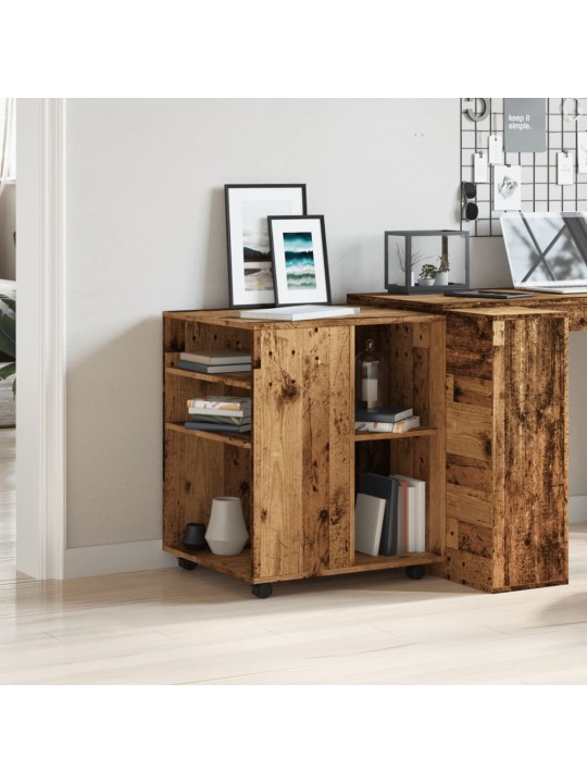 Skříňka na kolečkách old wood 60 x 53 x 72 cm kompozitní dřevo