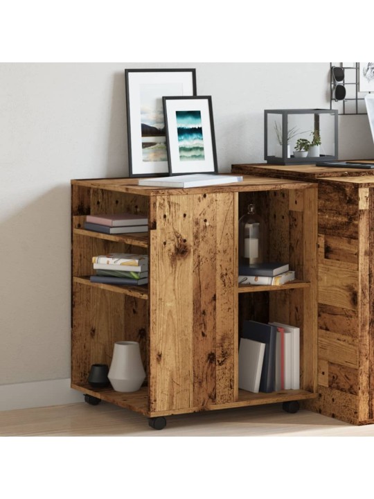 Skříňka na kolečkách old wood 60 x 53 x 72 cm kompozitní dřevo