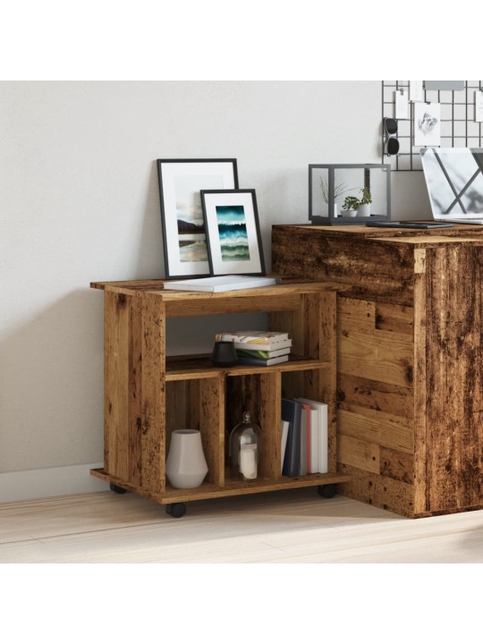 Skříňka na kolečkách old wood 60 x 45 x 60 cm kompozitní dřevo