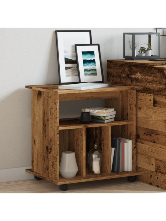Skříňka na kolečkách old wood 60 x 45 x 60 cm kompozitní dřevo
