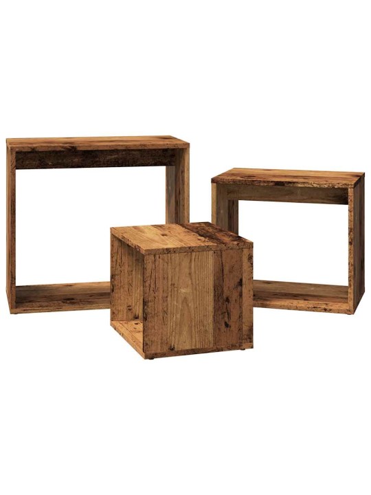 Hnízdové stolky 3 ks old wood kompozitní dřevo