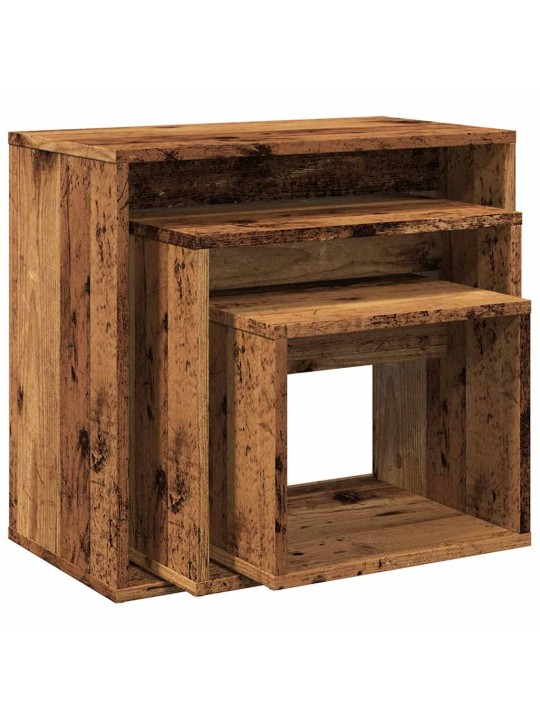 Hnízdové stolky 3 ks old wood kompozitní dřevo