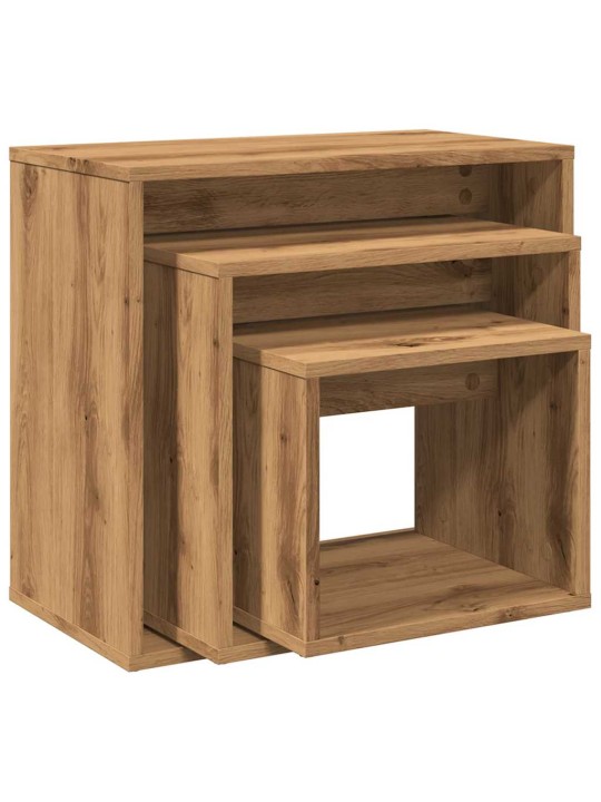 Hnízdové stolky 3 ks dub artisan kompozitní dřevo