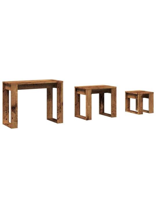 Hnízdové stolky 3 ks old wood kompozitní dřevo