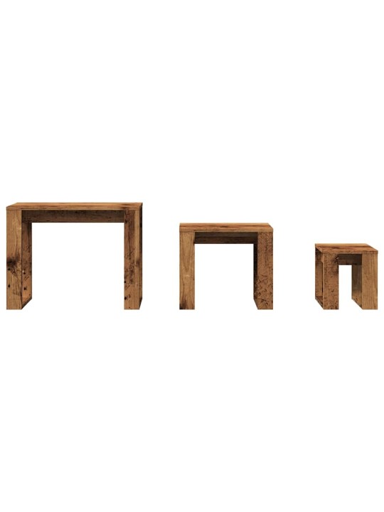 Hnízdové stolky 3 ks old wood kompozitní dřevo