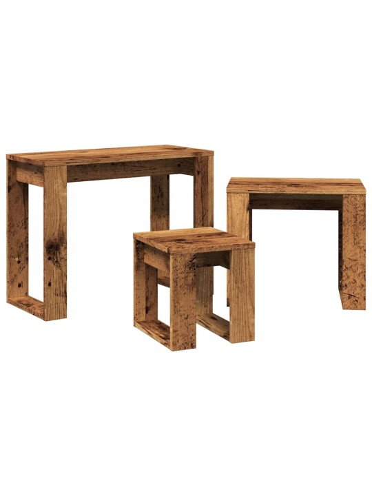 Hnízdové stolky 3 ks old wood kompozitní dřevo