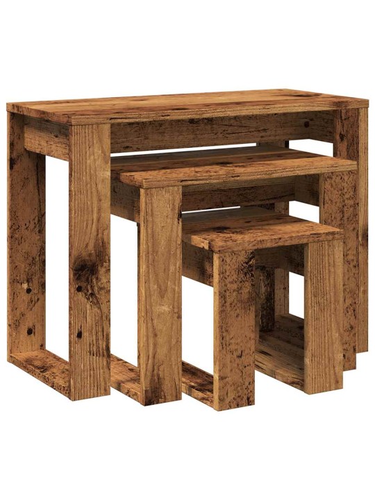 Hnízdové stolky 3 ks old wood kompozitní dřevo