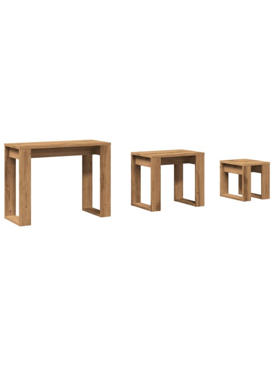 Hnízdové stolky 3 ks dub artisan kompozitní dřevo
