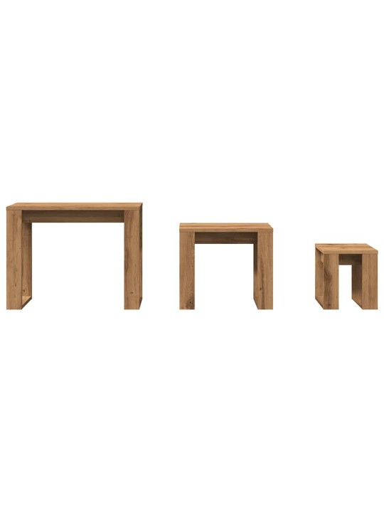 Hnízdové stolky 3 ks dub artisan kompozitní dřevo