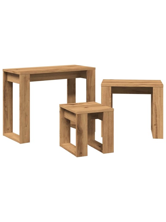 Hnízdové stolky 3 ks dub artisan kompozitní dřevo