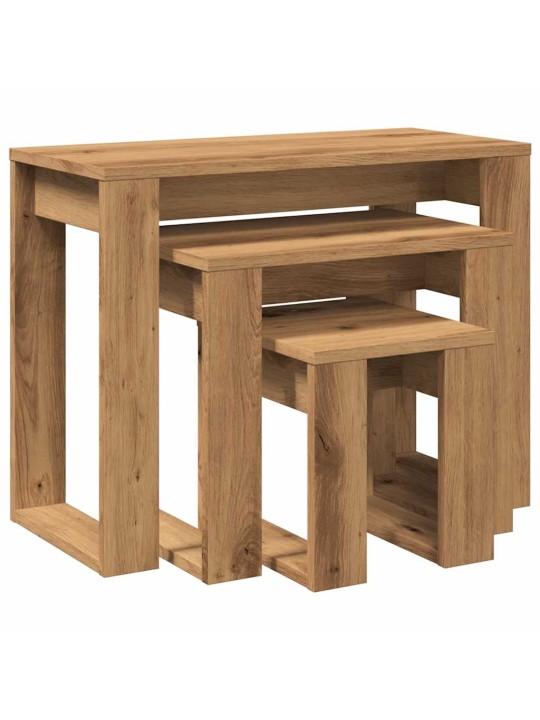 Hnízdové stolky 3 ks dub artisan kompozitní dřevo