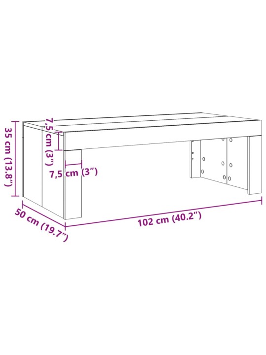 Konferenční stolek old wood 102 x 50 x 35 cm kompozitní dřevo