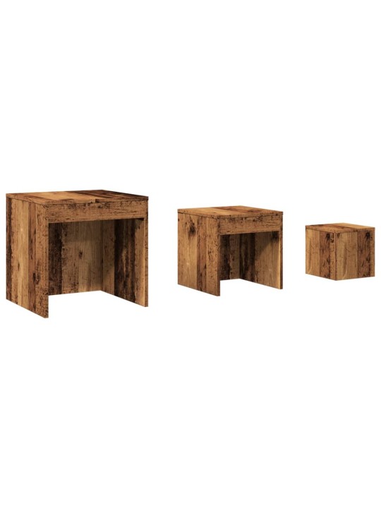 Hnízdové stolky 3 ks old wood kompozitní dřevo