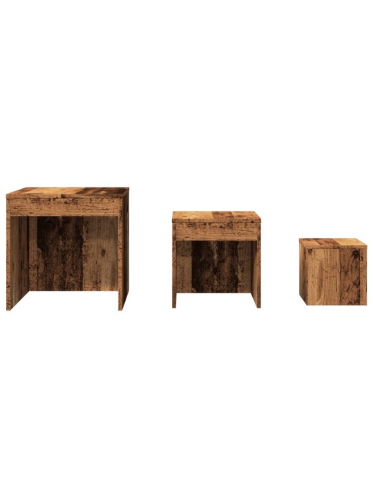 Hnízdové stolky 3 ks old wood kompozitní dřevo