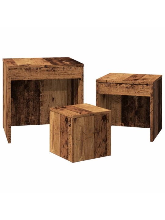 Hnízdové stolky 3 ks old wood kompozitní dřevo