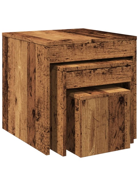 Hnízdové stolky 3 ks old wood kompozitní dřevo