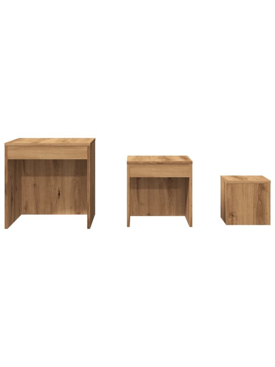 Hnízdové stolky 3 ks dub artisan kompozitní dřevo