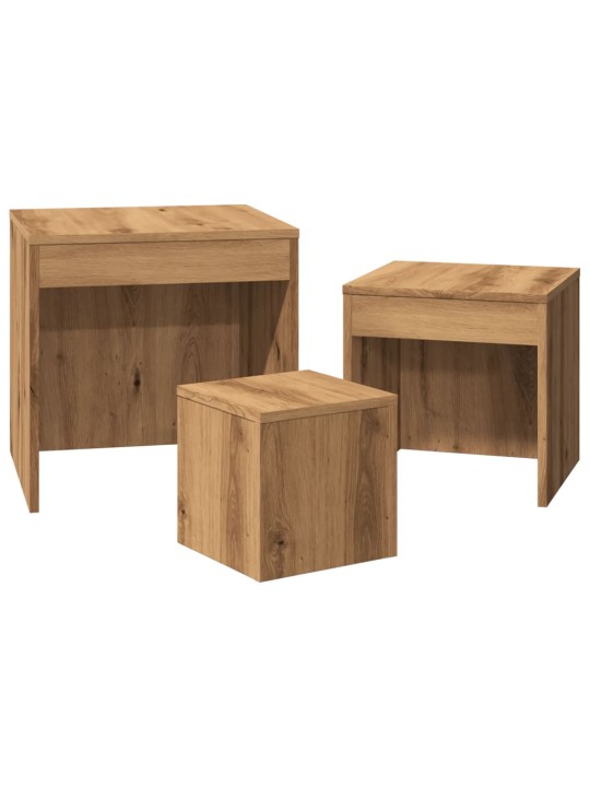 Hnízdové stolky 3 ks dub artisan kompozitní dřevo