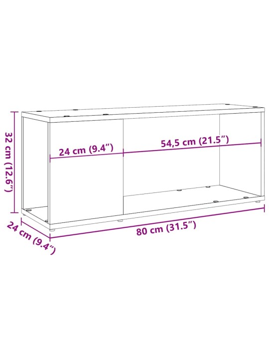 Tv stolek old wood 80x24x32 cm kompozitní dřevo