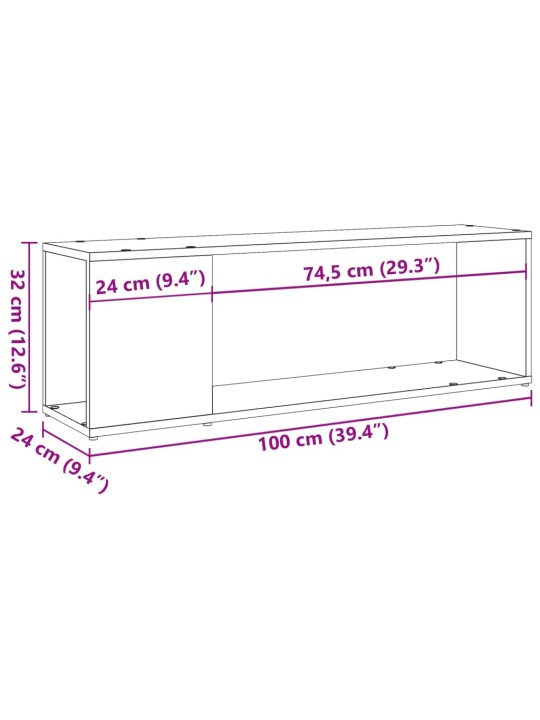 TV stolek old wood 100 x 24 x 32 cm kompozitní dřevo
