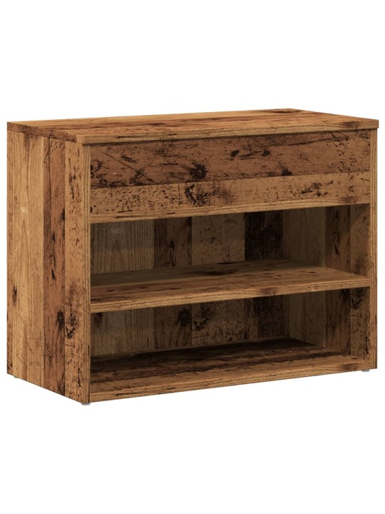 Lavice s botníkem old wood 60 x 30 x 45 cm kompozitní dřevo