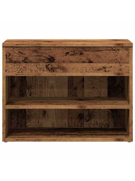 Lavice s botníkem old wood 60 x 30 x 45 cm kompozitní dřevo