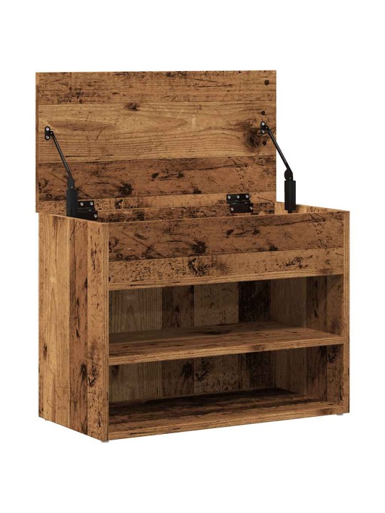 Lavice s botníkem old wood 60 x 30 x 45 cm kompozitní dřevo