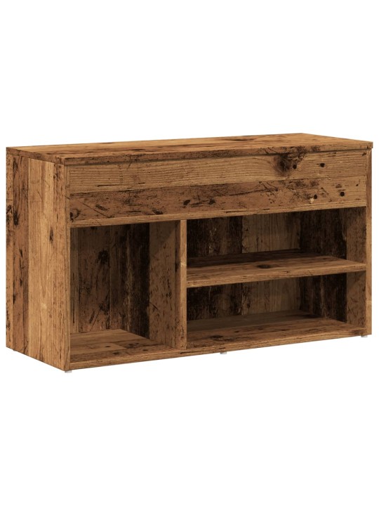 Lavice s botníkem old wood 80 x 30 x 45 cm kompozitní dřevo