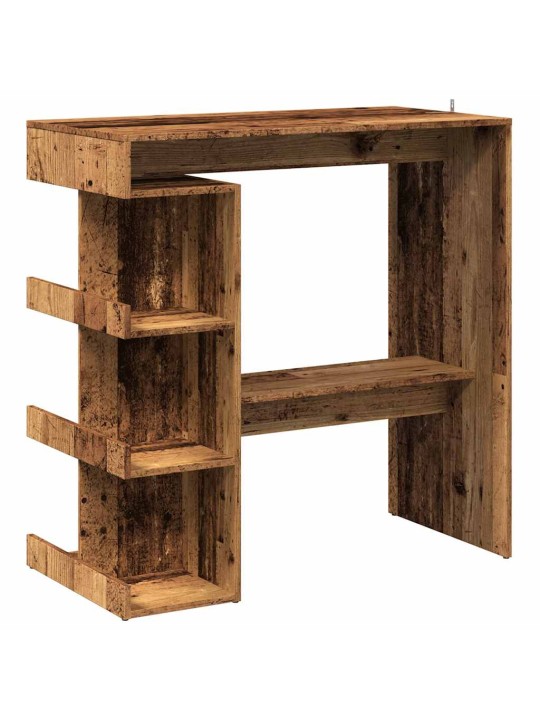 Barový stůl s úložným regálem old wood 100 x 48 x 101,5 cm