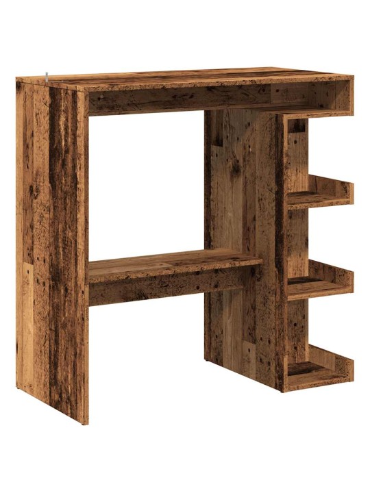 Barový stůl s úložným regálem old wood 100 x 48 x 101,5 cm